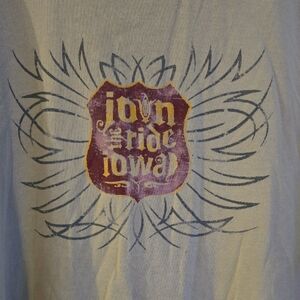 Join the Iowa Ride Bike Bicycle XL Cream Cotton Vintage Tee